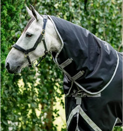 Horseware Amigo 1200D XL Turnout Halsdecke für Pferde in Schwarz-Silber – Bild 1 von 1