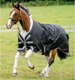 Horseware Amigo 1200D XL Turnout Outdoor-Pferdedecke mit 250g Füllung in Schwarz-Silber - 250 g – Bild 1 von 1