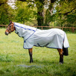 Horseware Amigo Airflow Fliegen- und UV-Schutzdecke für Pferde in Blau Weiß – Bild 1 von 2