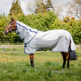 Horseware Amigo Airflow Pferdedecke Navy Check/Atlantic Blue 145 cm – Bild 1 von 3