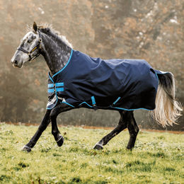 Horseware Amigo Bravo 12 Regendecke für Pferde Navy/Turquoise 155 cm – Bild 1 von 1