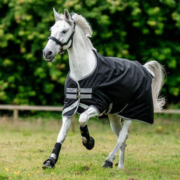 Horseware Amigo Bravo 12 Turnout 50g Weidedecke für Pferde in Größe 160 Black/Titanium Grey/Silver – Bild 1 von 1