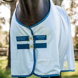 Produktbild von Horseware Amigo Bug Rug Fliegendecke für Pferde aus Polyester in Blau Weiß 160