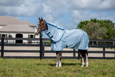 Horseware Amigo Bug Rug Plus Fliegendecke für Pferde Blau 130 cm – Bild 1 von 9
