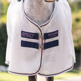 Horseware Amigo Bug Rug Pony Insektenschutzdecke aus Polyester in Blau Silber Weiß – Bild 1 von 8