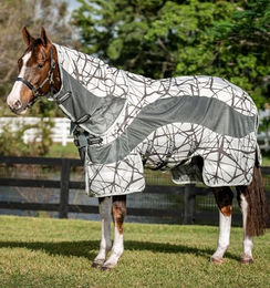Horseware Amigo CamoFly 3-in-1 Plus Fliegendecke für Pferde CamoFly Print Grau 145 cm – Bild 1 von 6
