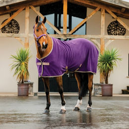 Horseware Amigo Fleece Cooler Abschwitzdecke für Pferde in Winterberry/Taupe – Bild 1 von 4