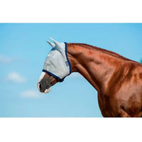 Produktbild von Horseware Amigo Fliegenmaske für Pferde Silber Blau Vollblut