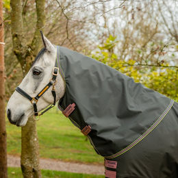 Produktbild von Horseware Amigo Hero Ripstop Hood Pferdedecke aus Polyester in Blau oder Grau Größe L