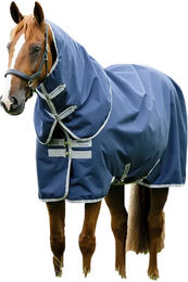 Produktbild von Horseware Amigo Ripstop 900D Outdoor-Pferdedecke mit Halsabdeckung Blau 145/198 cm