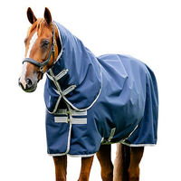 Produktbild von Horseware Amigo Ripstop 900D Plus Pferdedecke mit Halsteil Navy/Titanium Grey 125 cm