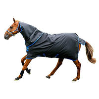 Produktbild von Horseware Amigo Ripstop 900D Plus Turnout 0g Pferdedecke mit Halsabdeckung Schwarz/Blau Größe 145 cm