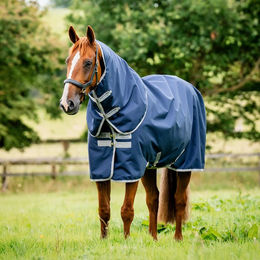 Horseware Amigo Ripstop 900D Plus Turnout Pferdedecke mit Halsabdeckung 0g Schwarz/Blau 155 cm – Bild 1 von 3