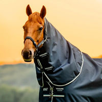 Produktbild von Horseware Amigo Ripstop 900D Turnout Hood Pferdehalsschutz mit 150g Füllung in Schwarz Blau
