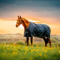 Produktbild von Horseware Amigo Ripstop 900D Turnout Pferdedecke mit 200g Füllung Dynasty Green/Navy & Silver 130 cm / 6´0