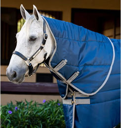 Horseware Amigo Ripstop Insulator Stable Hood Halsdecke für Pferde Blau Größe S – Bild 1 von 2
