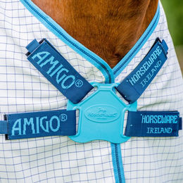 Horseware Amigo Summer Sheet Plus Pferdedecke Navy Check Titanium Grey Silver 140 cm – Bild 1 von 6