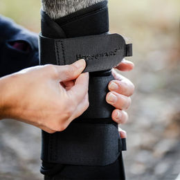 Horseware Classic Brushing Boots Gamaschen aus Neopren Größe L Schwarz Grün – Bild 1 von 10