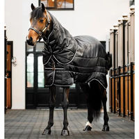 Produktbild von Horseware Easy-Layer Pony-Stalldecke mit Halsschutz in Schwarz - 200 g