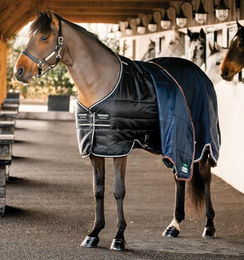 Horseware Easy-Layer Stalldecke für Ponys 100g Schwarz Silber - 100 g – Bild 1 von 9