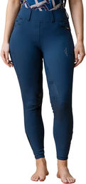 Horseware Fina Alessandro Albanese Reithleggings Mid Grip Damen Blau mit Fleece für den Winter – Bild 1 von 1