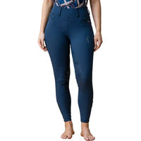 Produktbild von Horseware Fina Alessandro Albanese Reithleggings Mid Grip Damen Blau mit Fleece für den Winter