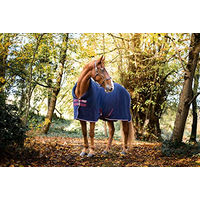 Produktbild von Horseware Fleece-Kühler mit gemütlichem Hals für Pferde Marineblau HW Druck Größe 84