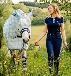 Horseware Fliegenmaske Shetty aus Polyester in Blau Weiß - 1 Stk. – Bild 1 von 7