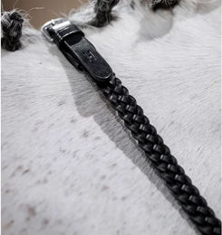 Horseware Geflochtene Pferdezügel aus Leder in Schwarz – Bild 1 von 2