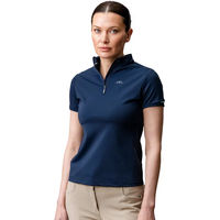Produktbild von Horseware Gia Tech Damen T-Shirt mit 1/4 Reißverschluss aus Nylon in Blau Marine Größe XL