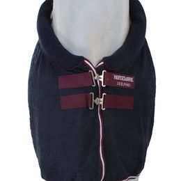 Horseware Halskühler Fleece Decke für Pferde in Beige und Blau – Bild 1 von 5