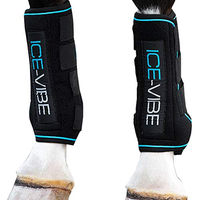 Produktbild von Horseware Ice-Vibe Gamaschen Set mit LED Schwarz Türkis Größe XL für Warmblut Pferde