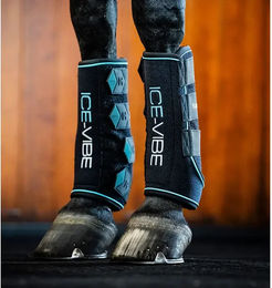 Horseware Ice-Vibe Leg Wraps 2.0 Kühlgamaschen aus Neopren für Pferde in Schwarz Türkis – Bild 1 von 7