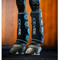 Produktbild von Horseware Ice-Vibe Leg Wraps 2.0 Kühlgamaschen aus Neopren für Pferde in Schwarz Türkis