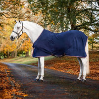 Produktbild von Horseware Ireland Abschwitzdecke Embossed Jersey Cooler Fleecedecke für Pferde Navy Blue White 145 cm