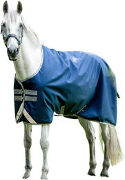 Horseware Ireland Amigo Bravo 12 Original Regendecke für Pferde 130 Navy Titanium Grey Silver – Bild 1 von 7