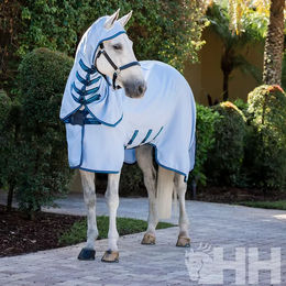Produktbild von Horseware Ireland Amigo Fliegendecke mit Halsabdeckung für Pferde in Blau aus Polyester