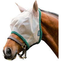 Produktbild von Horseware Ireland Amigo Fliegenmaske für Pferde Green/Oatmeal Full aus Fleece