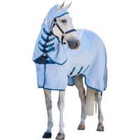 Produktbild von Horseware Ireland Amigo Ripstop Hoody Fliegendecke für Pferde Azure Blue/Navy & Electric Blue Grösse 155 (6'9)