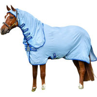 Produktbild von Horseware Ireland Amigo Ripstop Hoody Fliegendecke für Pferde in Azure Blue/Silver/Strong Blue Größe 130 (6'0)