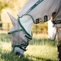 Produktbild von Horseware Ireland Rambo Flymask Plus Fliegenmaske für Ponys in Grün/Beige