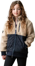 Horseware Lorie Alessandro Albanese Fleece Reitjacke für Kinder in Beige und Blau – Bild 1 von 1