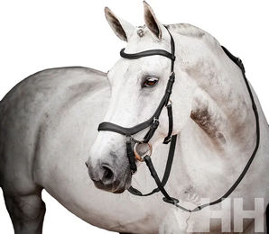 Produktbild von Horseware Micklem 2 Zügeloses Reitgebiss für Pferde aus Leder in Schwarz Größe M
