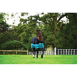 Horseware Mio Turnout Lite Pferdedecke für die Übergangszeit aus Polyester in Schwarz oder Türkis 75 cm – Bild 1 von 2