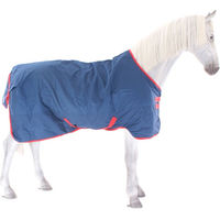 Produktbild von Horseware Mio Turnout Lite Pferdedecke wasserdicht Dunkelblau und Rot Größe 3'9