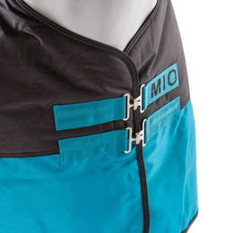 Horseware Mio Turnout Pferdedecke aus Polyester Grösse M Schwarz Türkis - 200 g – Bild 1 von 2