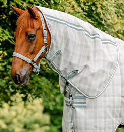 Horseware Newmarket Fliegenhaube für Pferde Grau Größe M – Bild 1 von 2
