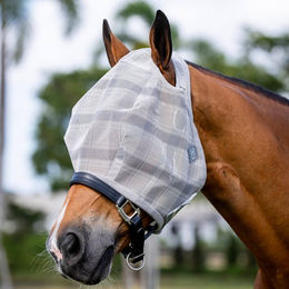 Horseware Newmarket Fliegenmaske für Pferde ohne Ohren aus Polyester Grau – Bild 1 von 2