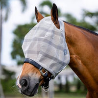 Produktbild von Horseware Newmarket Fliegenmaske für Pferde ohne Ohren aus Polyester Grau