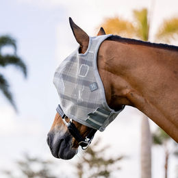 Horseware Newmarket Fliegenmaske für Ponys aus Fleece in Grau ohne Ohrenschutz – Bild 1 von 8